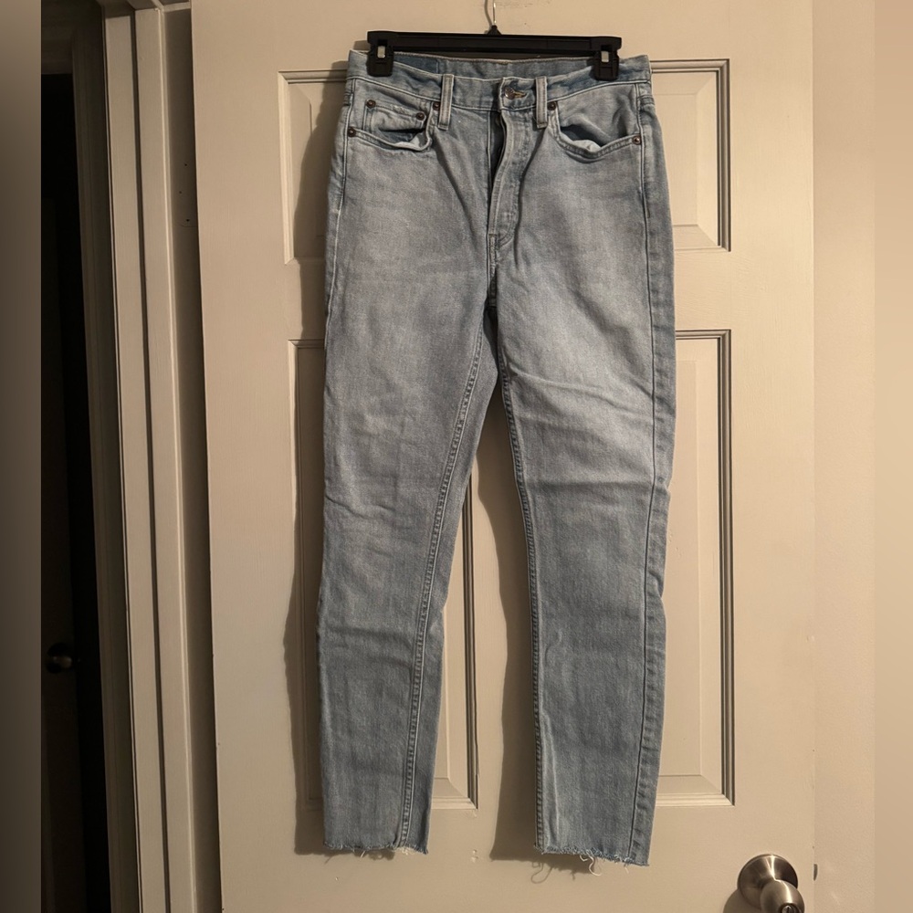 Re/Done Blue Jeans with White Label size 26